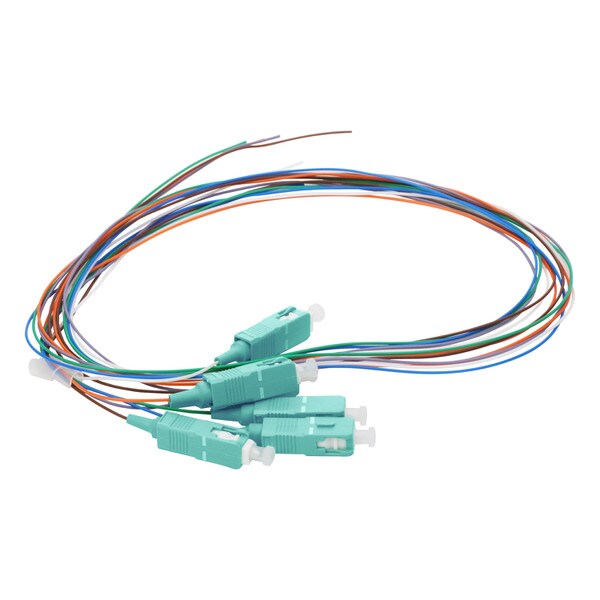 6 Fiber Pigtail, SC/UPC, 900 µm, 50 µm OM3-4, 1m